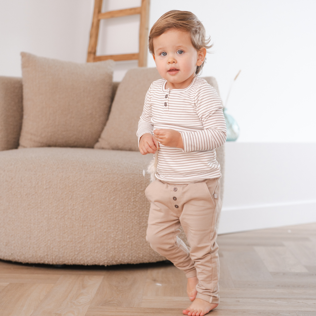 Longsleeve | Sam | Stone Stripes Rib
