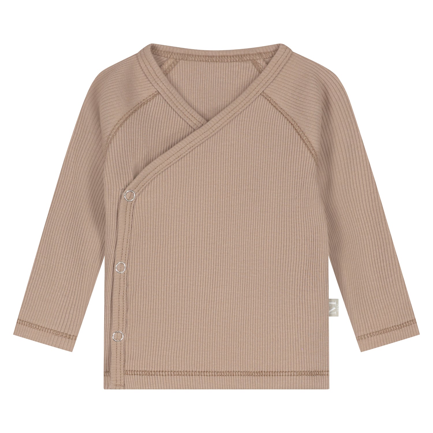Overslagshirtje | Taupe Rib