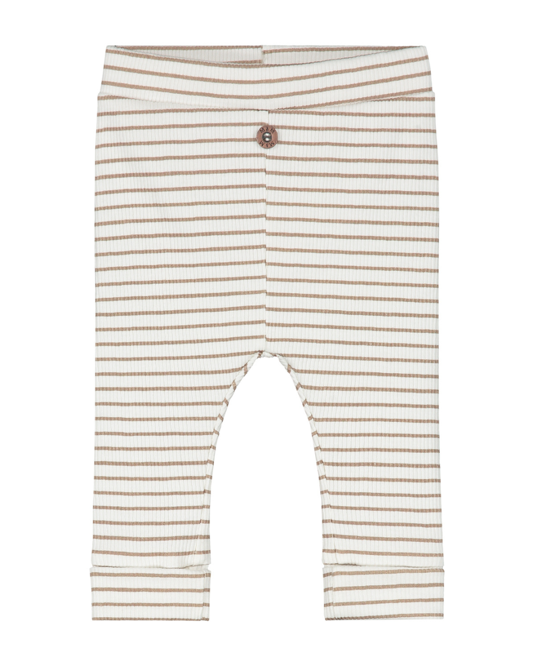 Rib Broekje | Taupe Stripes