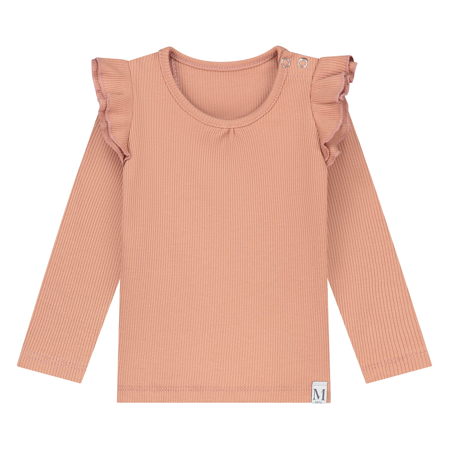Ruffle Longsleeve | Perzik Rib