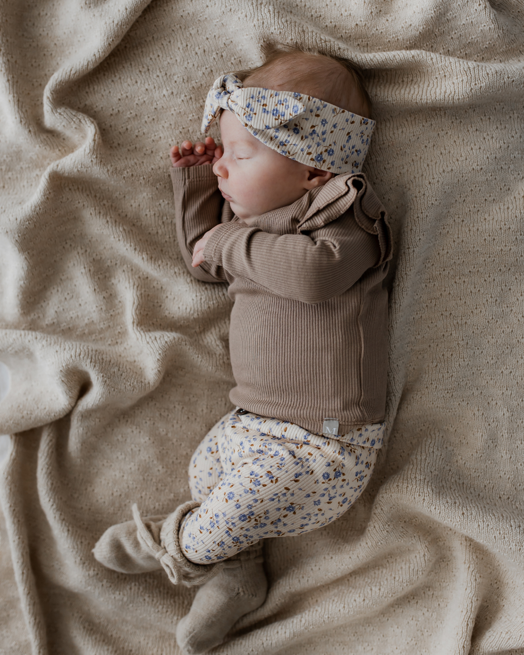 Ruffle Longsleeve | Taupe Rib