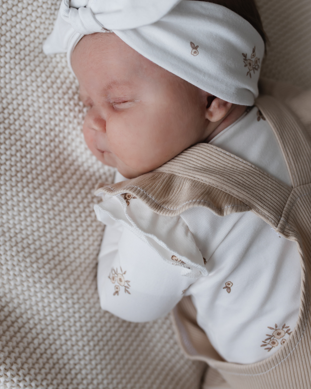 Ruffle Tuinbroekje | Beige Rib