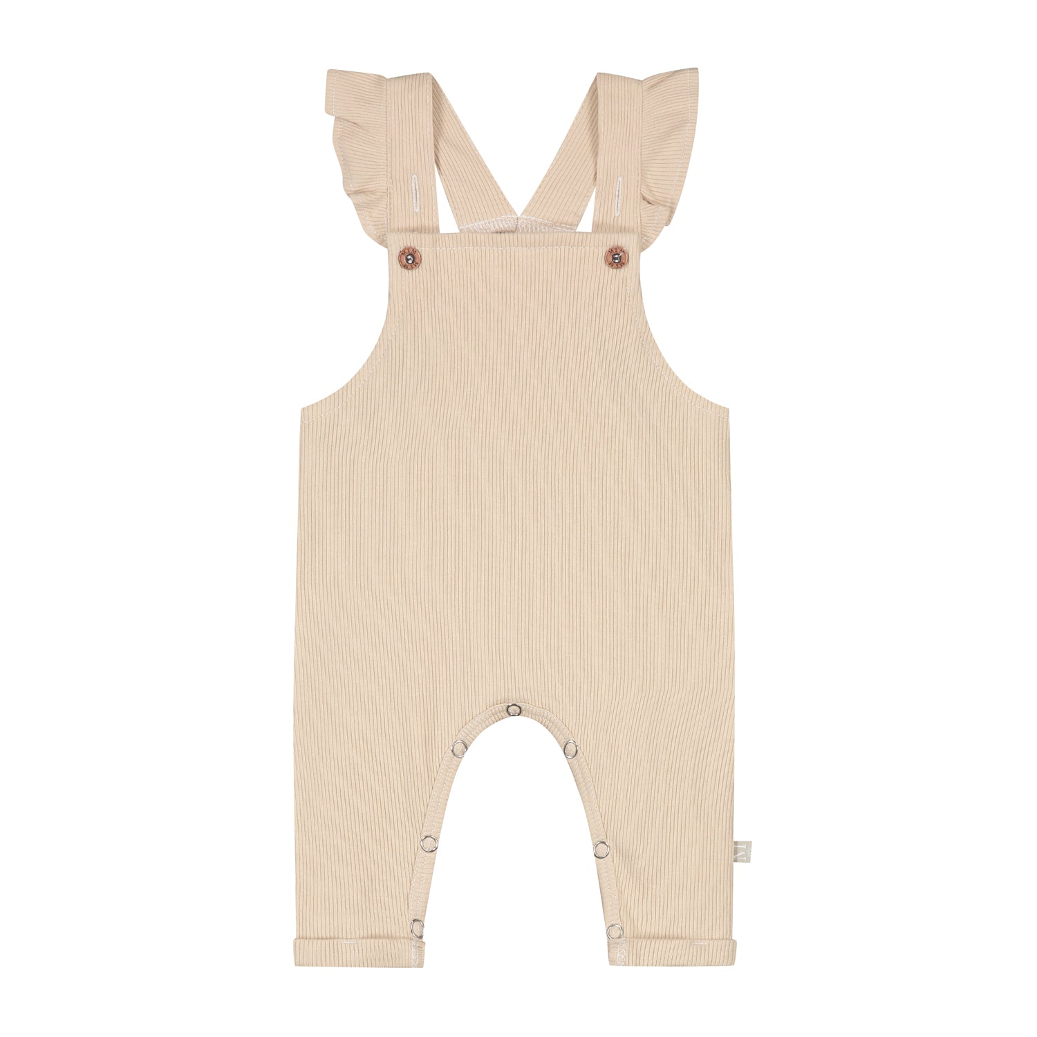 Ruffle Tuinbroekje | Beige Rib