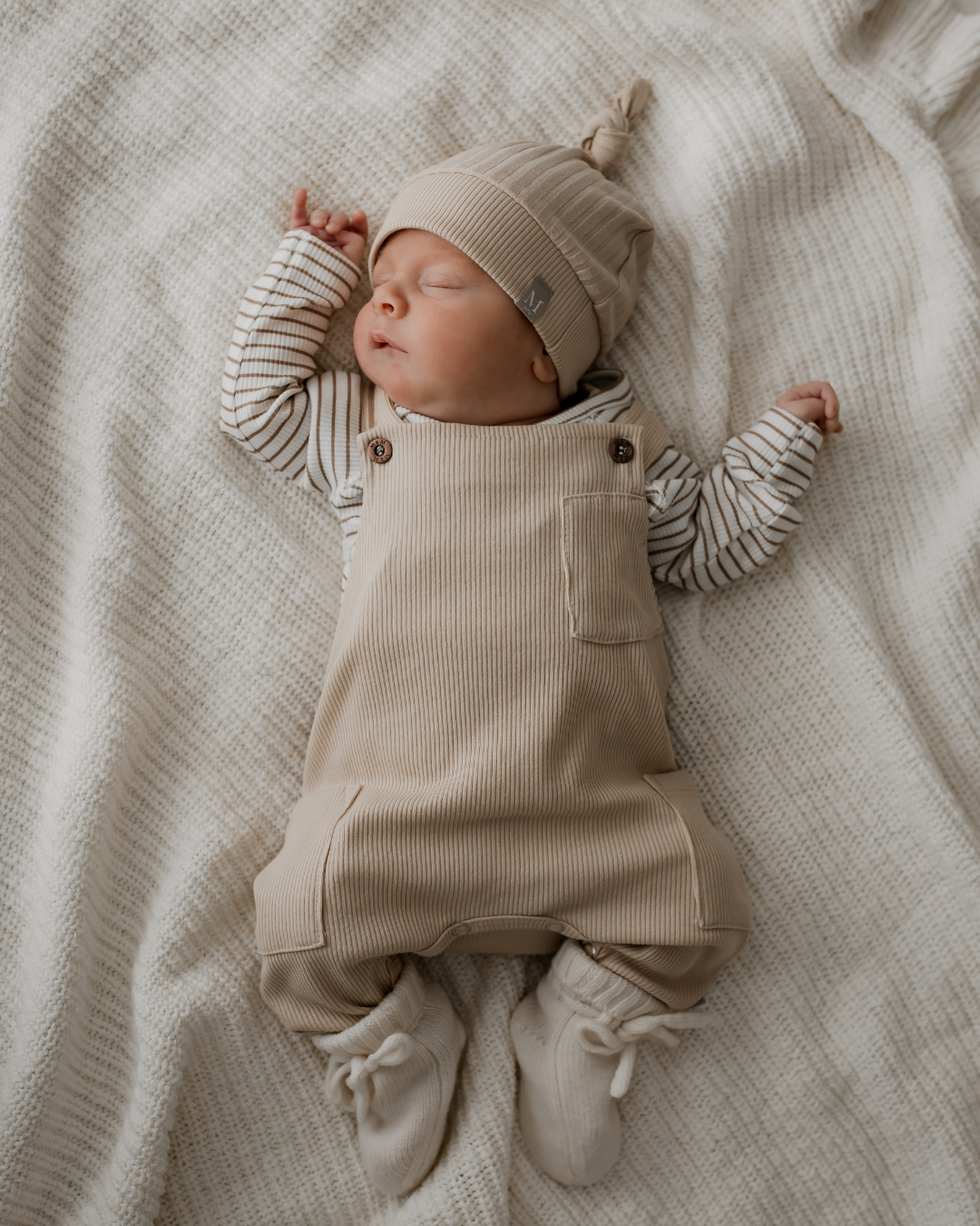 Tuinbroekje | Beige Rib