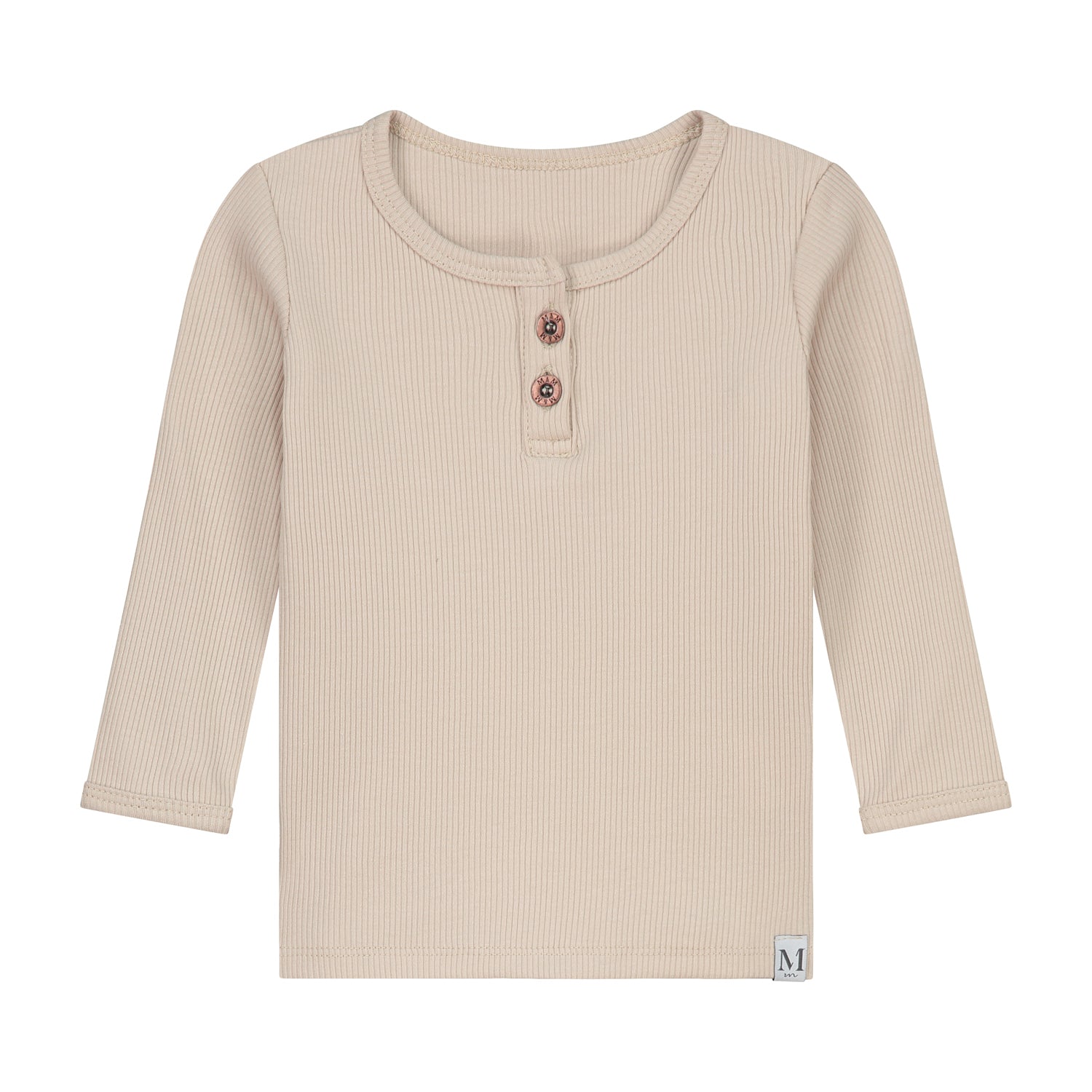Longsleeve Mini Rib Beige_Momsandminis