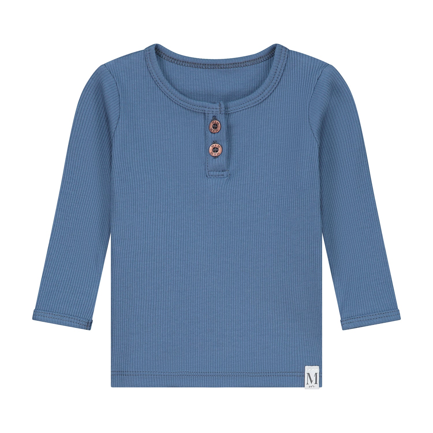Longsleeve Mini Rib Blauw_Momsandminis