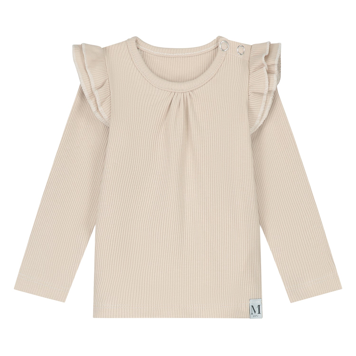 Ruffle Shirt_Rib Beige_Momsandminis