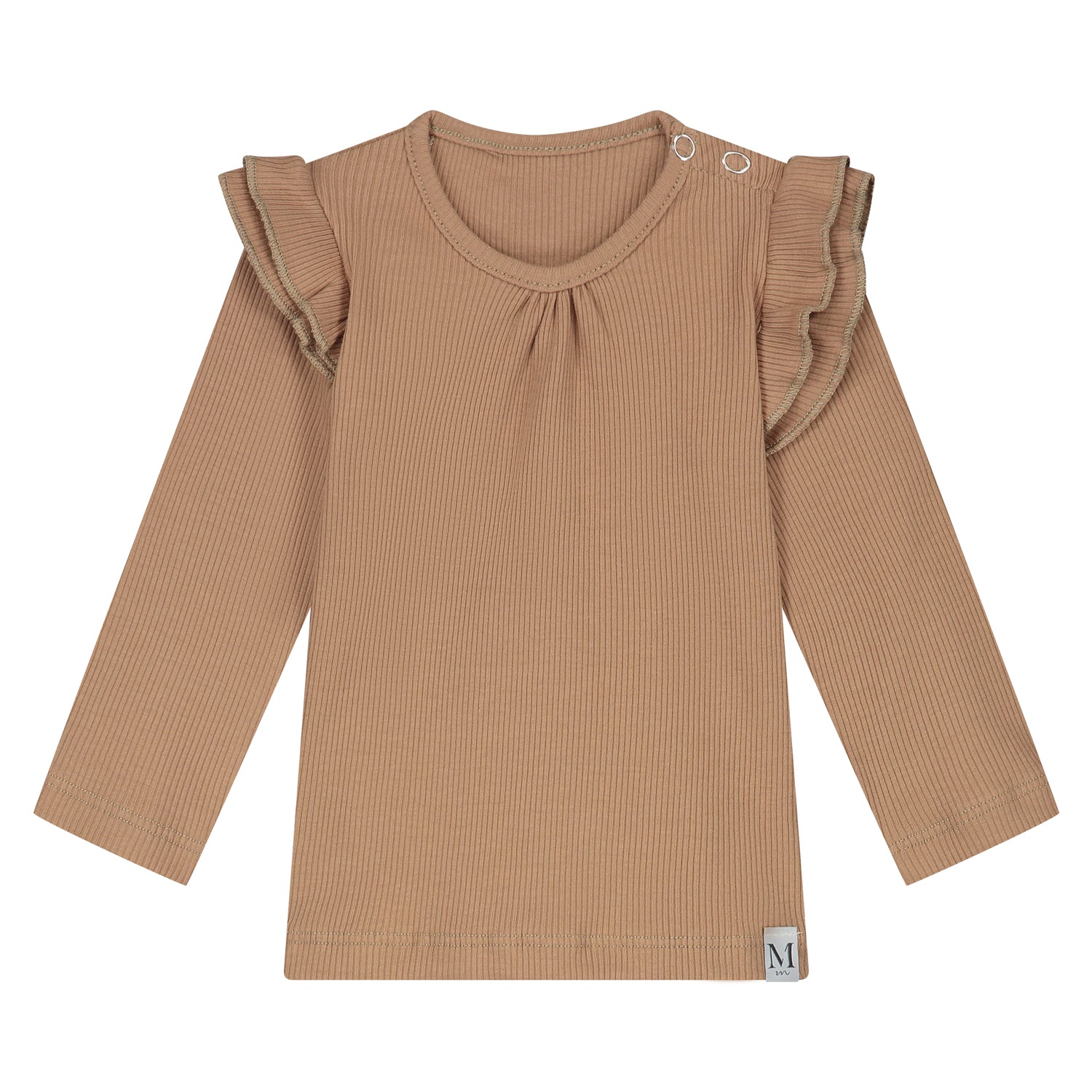 Ruffle Shirtje_Cacao_Momsandminis