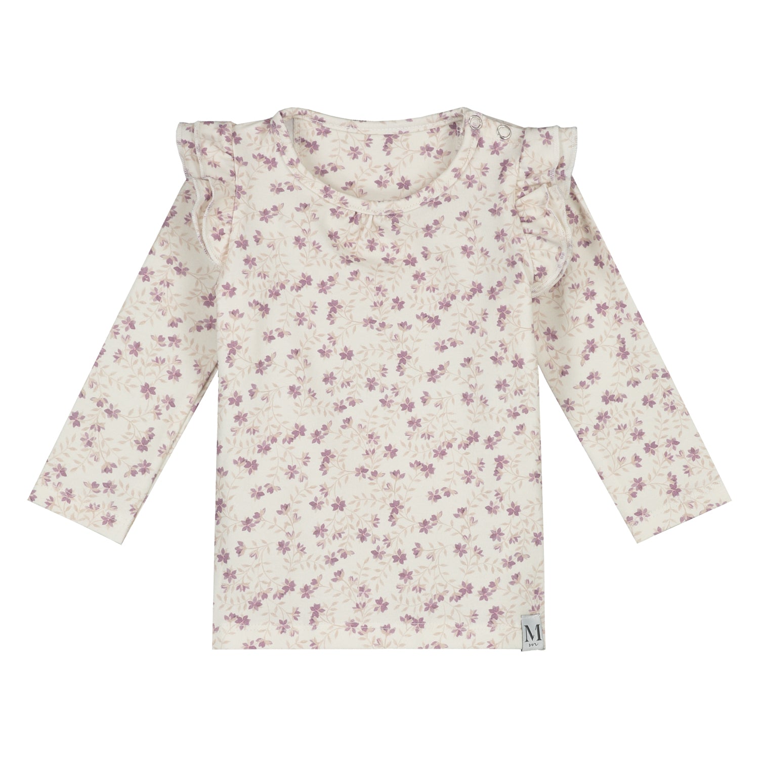 Ruffle shirtje_vine flowers_Momsandminis