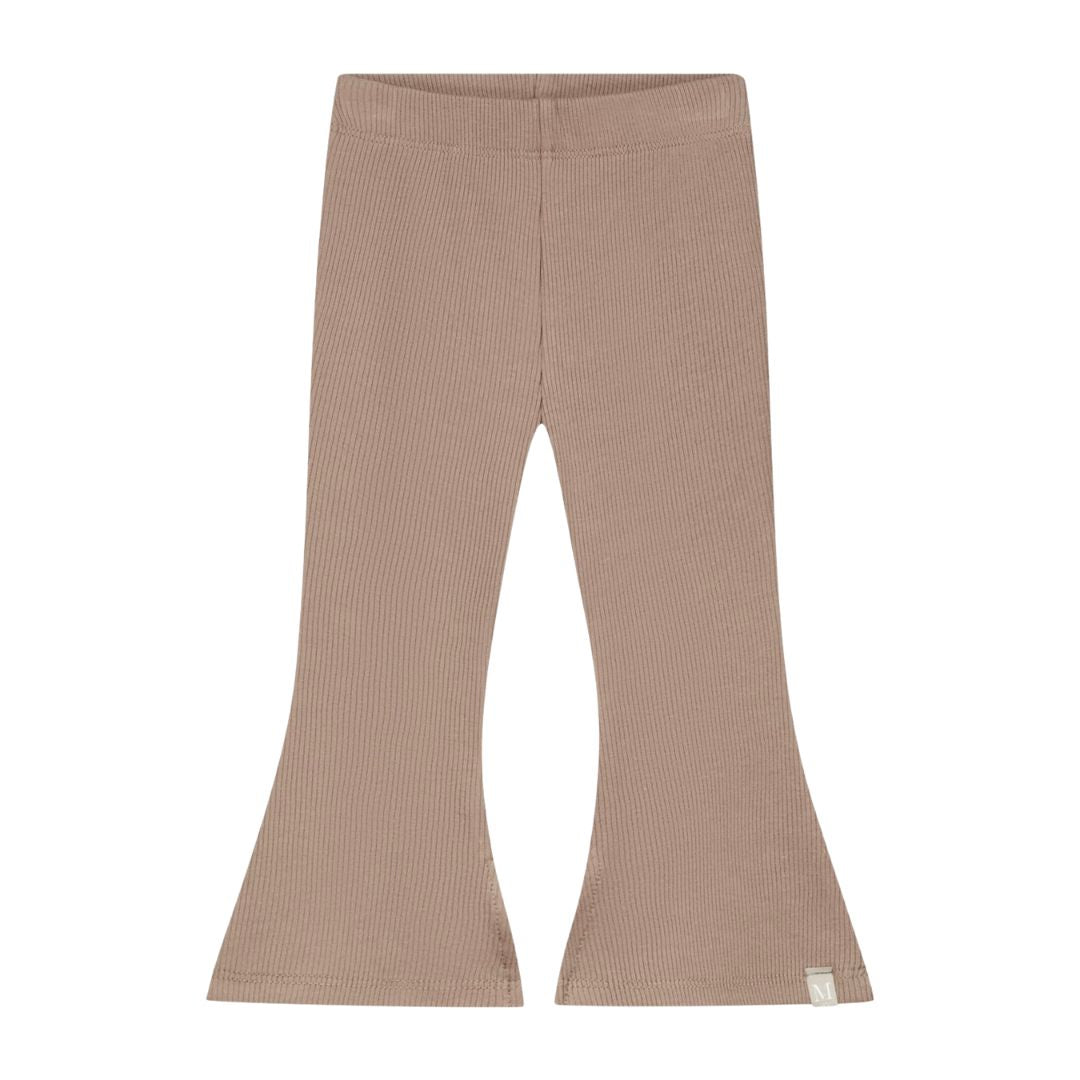 Flared legging taupe rib