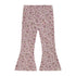 Flared legging met paarse bloemen rib