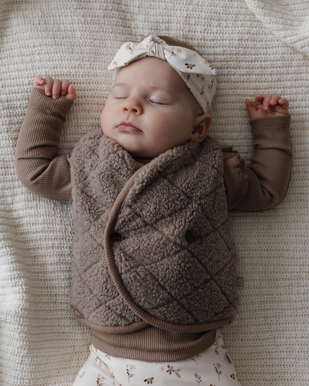 Gilet | Teddy Taupe Ruit