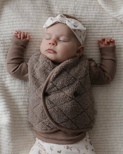 Gilet | Teddy Taupe Ruit