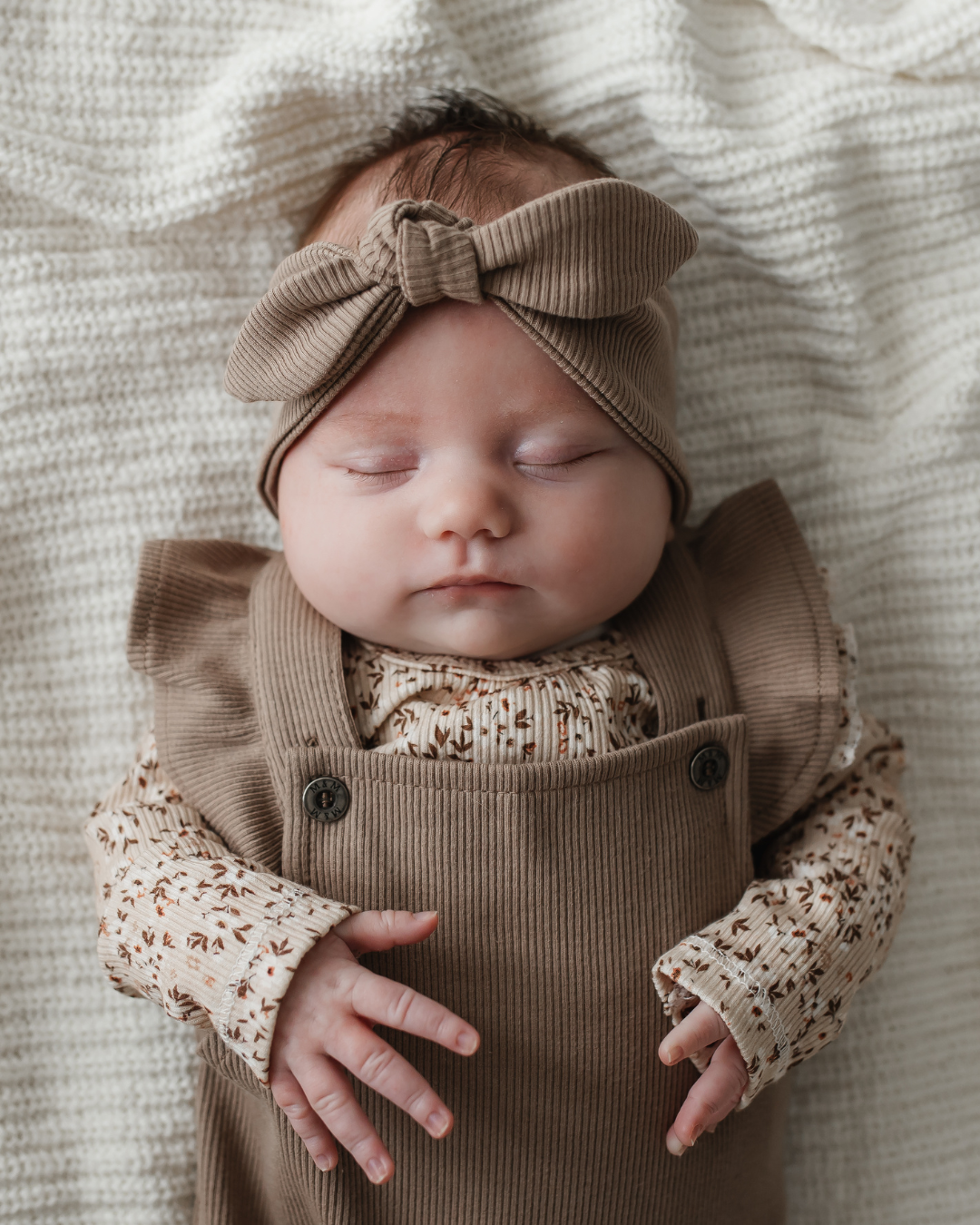 Ruffle Tuinbroekje | Taupe Rib