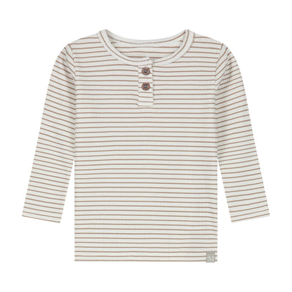 Longsleeve | Taupe Stripes Rib