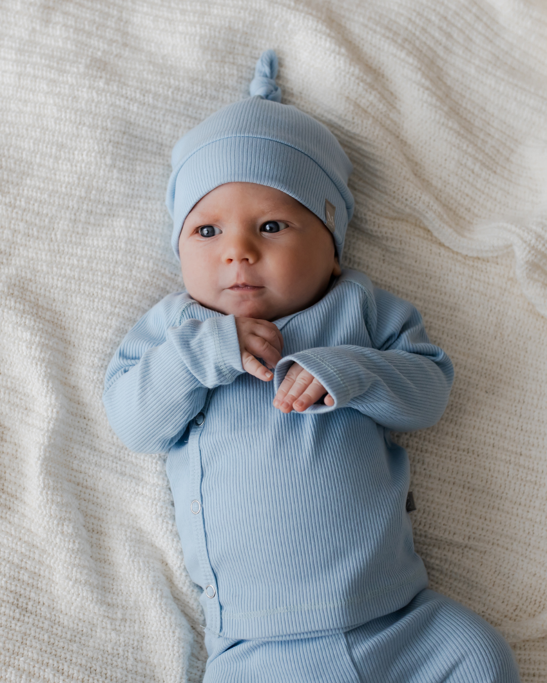 Overslagshirtje | Baby Blauw Rib