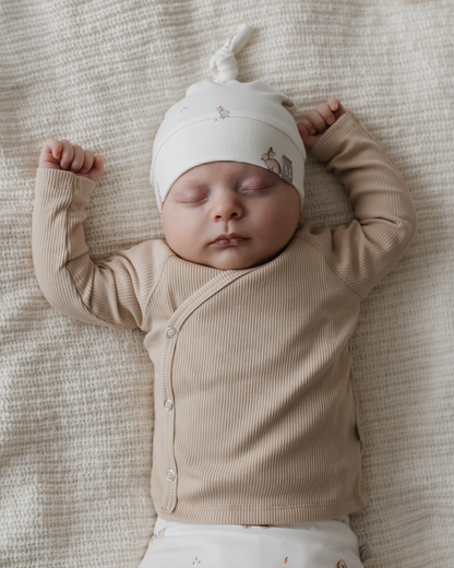 Overslagshirtje | Beige Rib