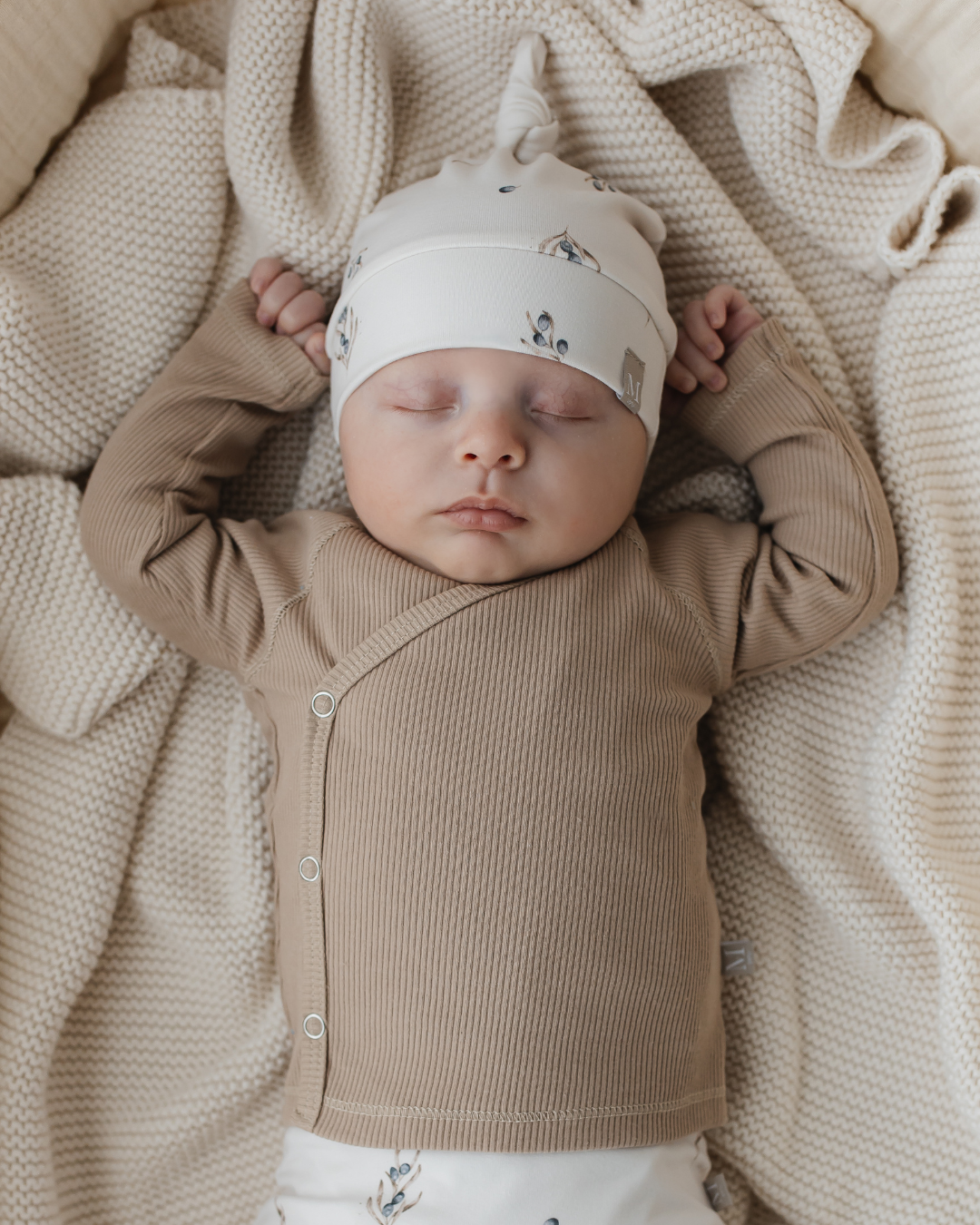 Overslagshirtje | Dark Beige Rib