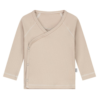 Overslagshirtje | Beige Rib