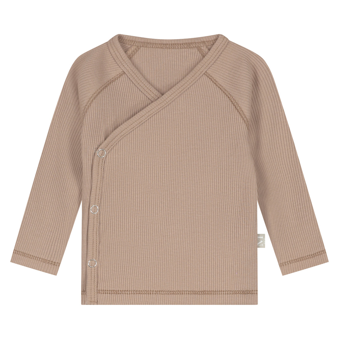 Overslagshirtje | Taupe Rib