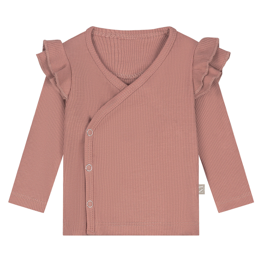 Ruffle Overslagshirtje | Clay Rib