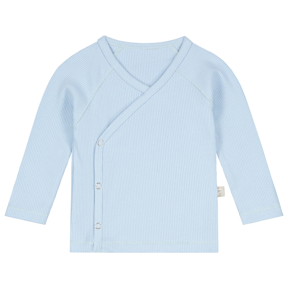 Overslagshirtje | Baby Blauw Rib