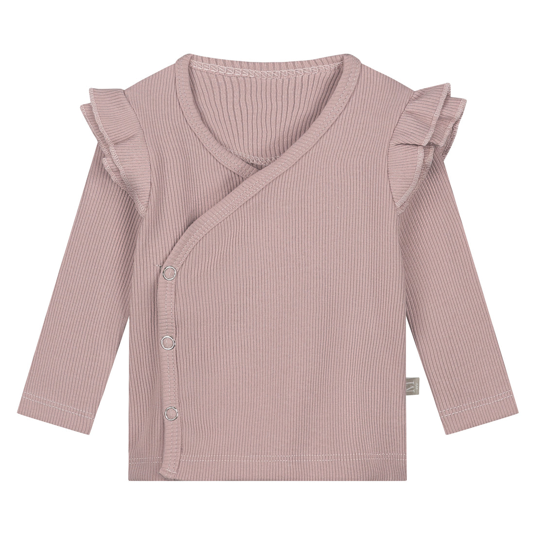 Ruffle Overslagshirtje | Roze Rib