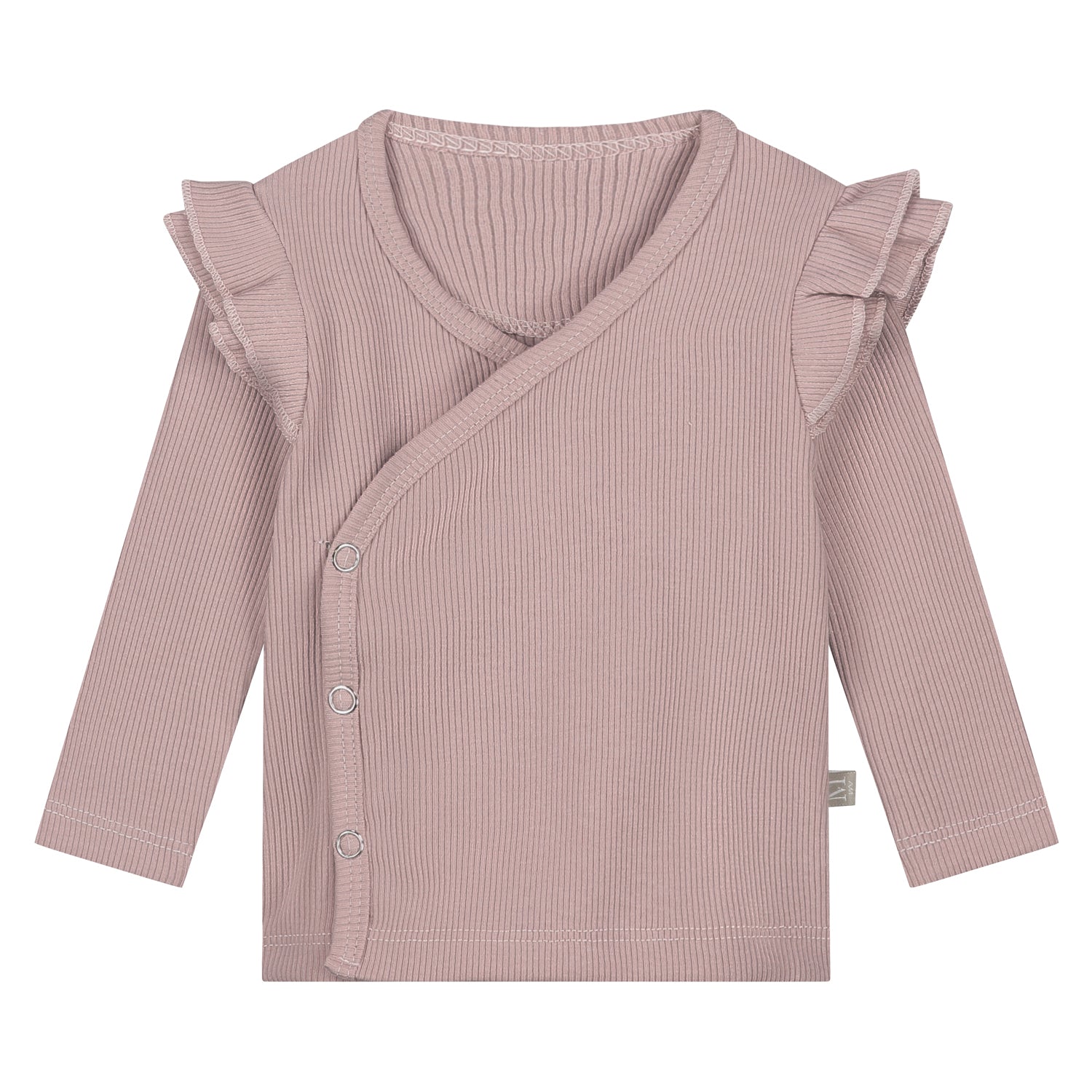 Ruffle Overslagshirtje | Roze Rib