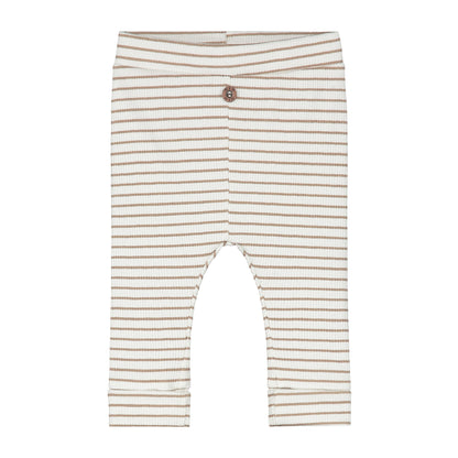 Rib Broekje | Taupe Stripes