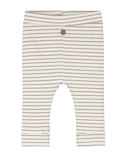 Rib Broekje | Taupe Stripes