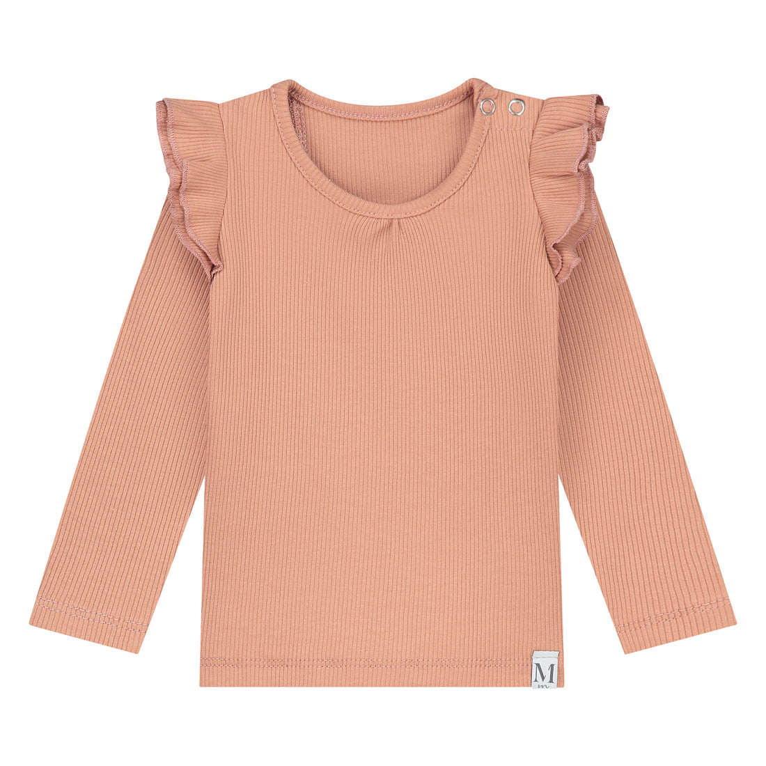 Ruffle Longsleeve | Perzik Rib