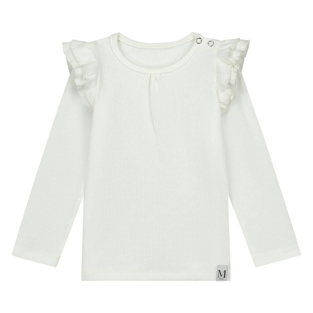 Ruffle Longsleeve | Ecru Rib