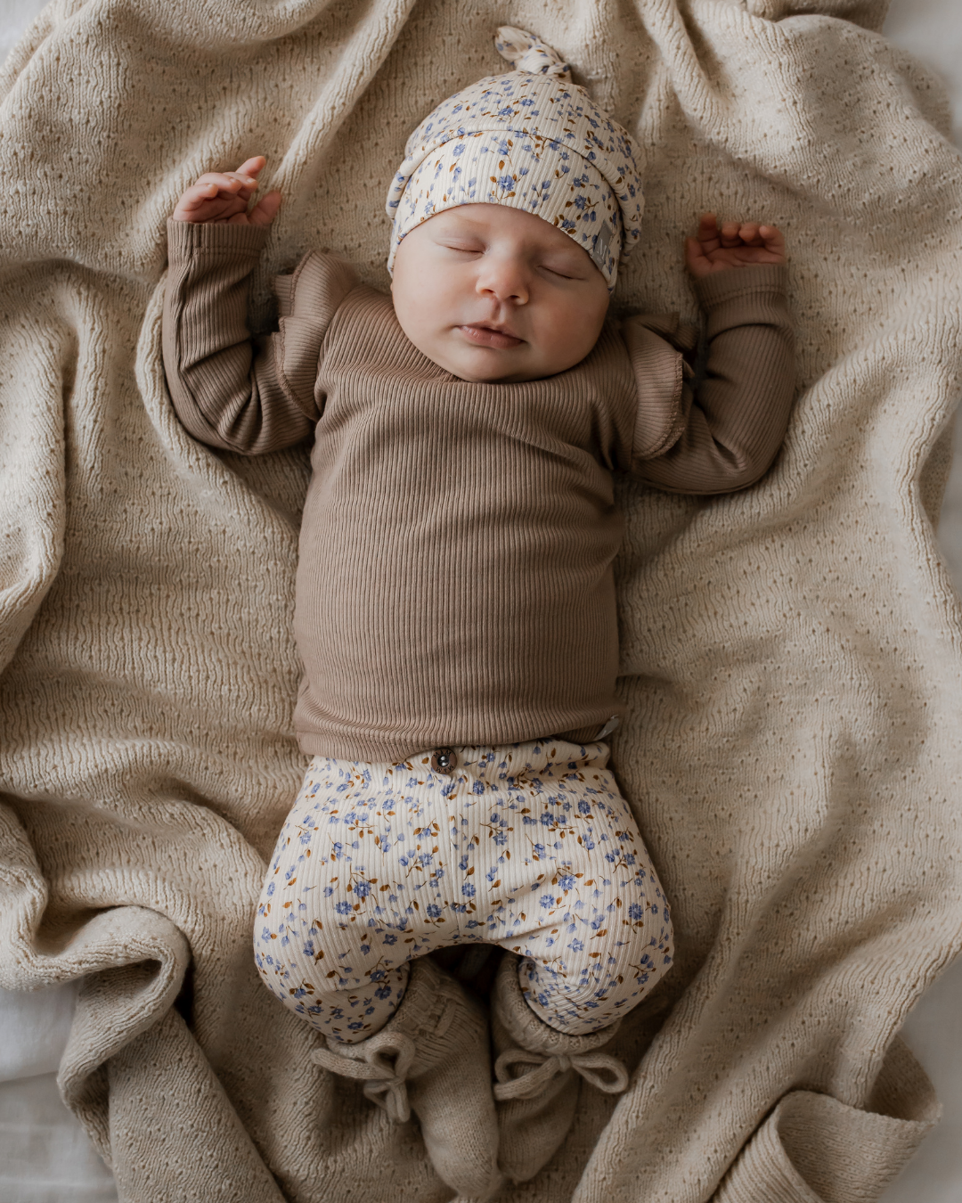 Ruffle Longsleeve | Taupe Rib