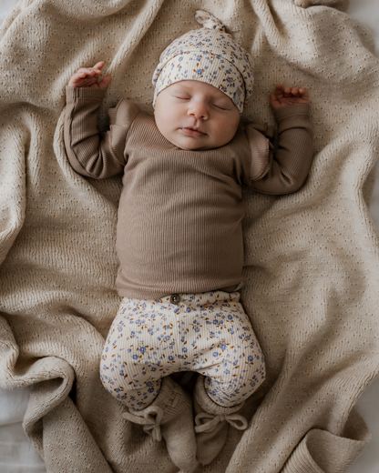 Ruffle Longsleeve | Taupe Rib