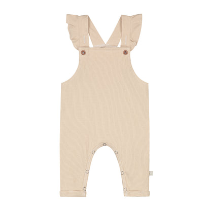 Ruffle Tuinbroekje | Beige Rib