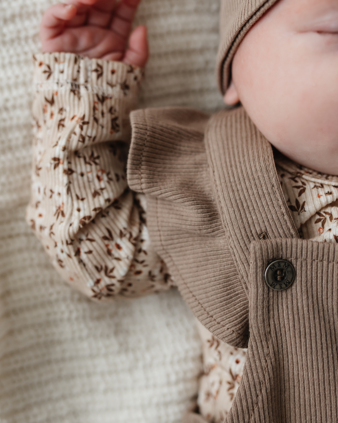 Ruffle Tuinbroekje | Taupe Rib