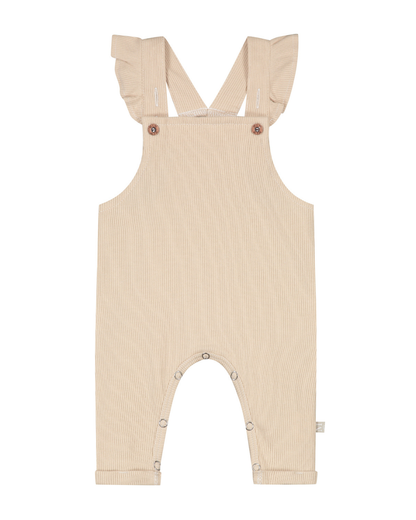 Ruffle Tuinbroekje | Beige Rib