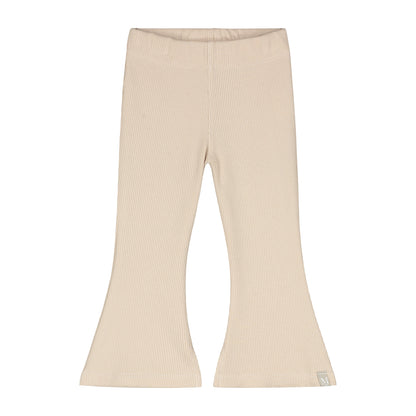 Flared broekje Beige rib_Momsandminis