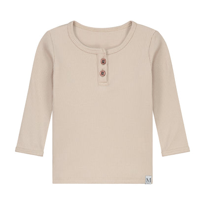 Longsleeve Mini Rib Beige_Momsandminis