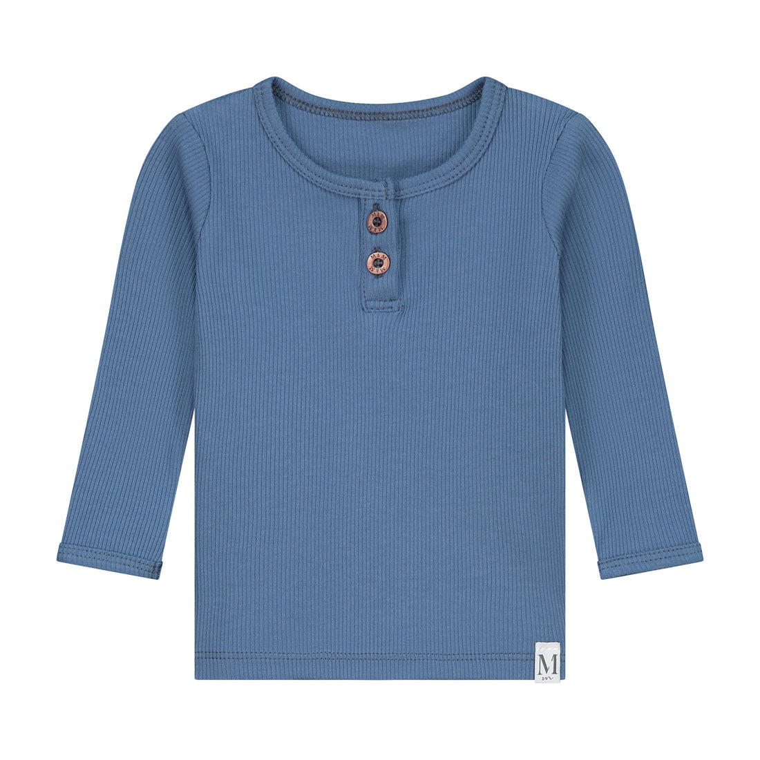 Longsleeve Mini Rib Blauw_Momsandminis