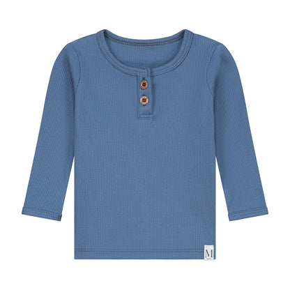 Longsleeve Mini Rib Blauw_Momsandminis