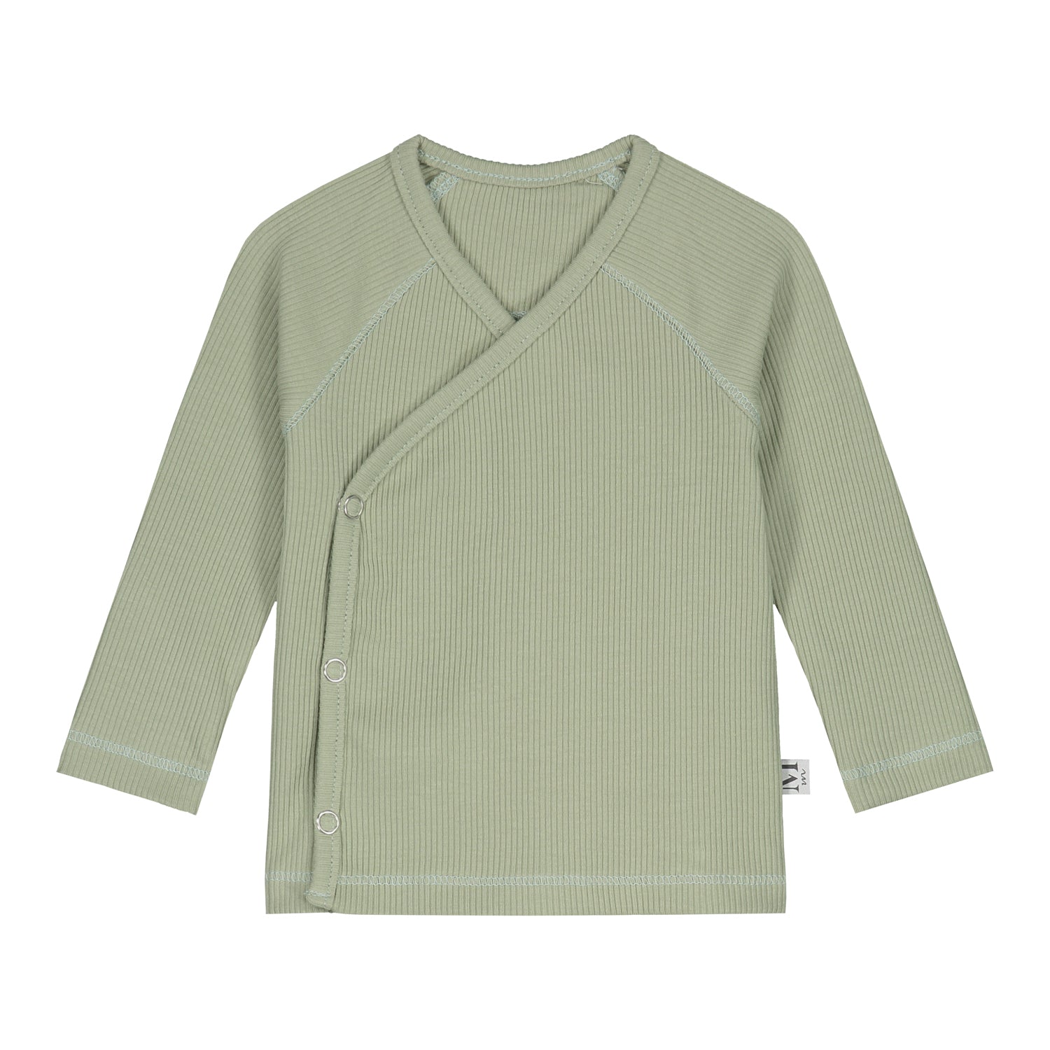 Overslag shirtje_Rib dusty green_Momsandminis