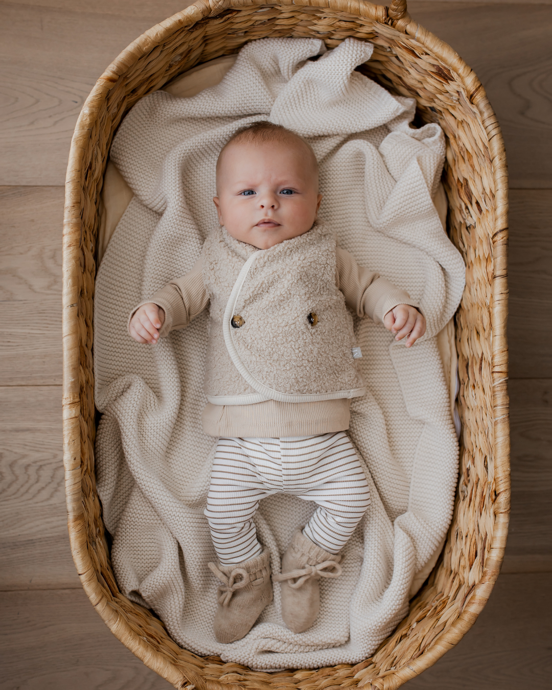 Rib Broekje | Taupe Stripes