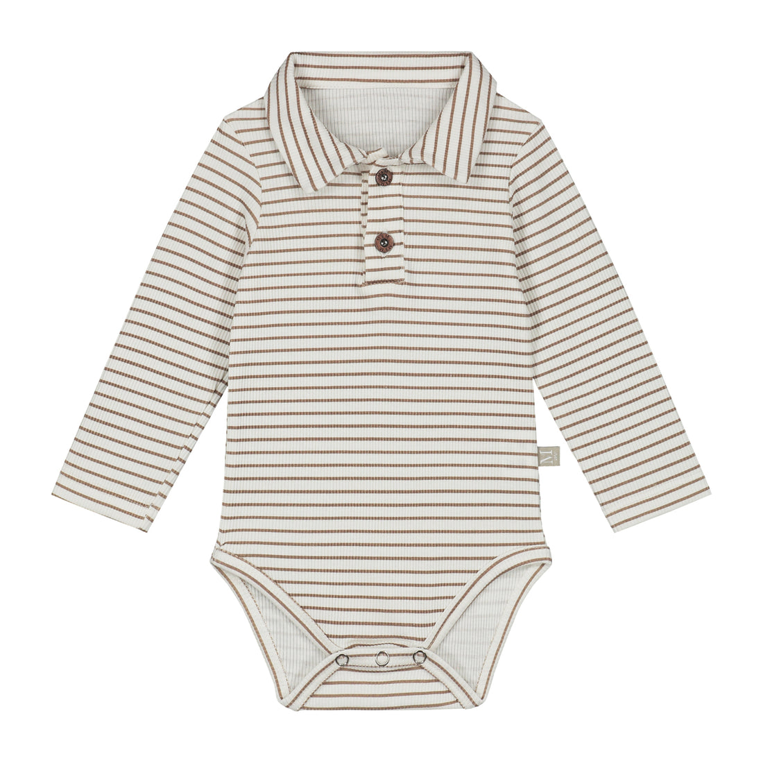 Romper_rib taupe stripes_Momsandminis