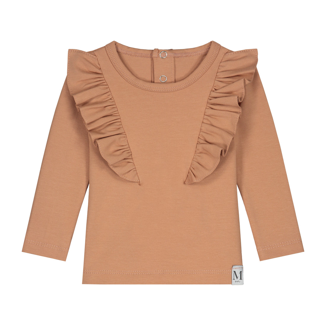 Ruffle longsleeve_Peach_Momsandminis