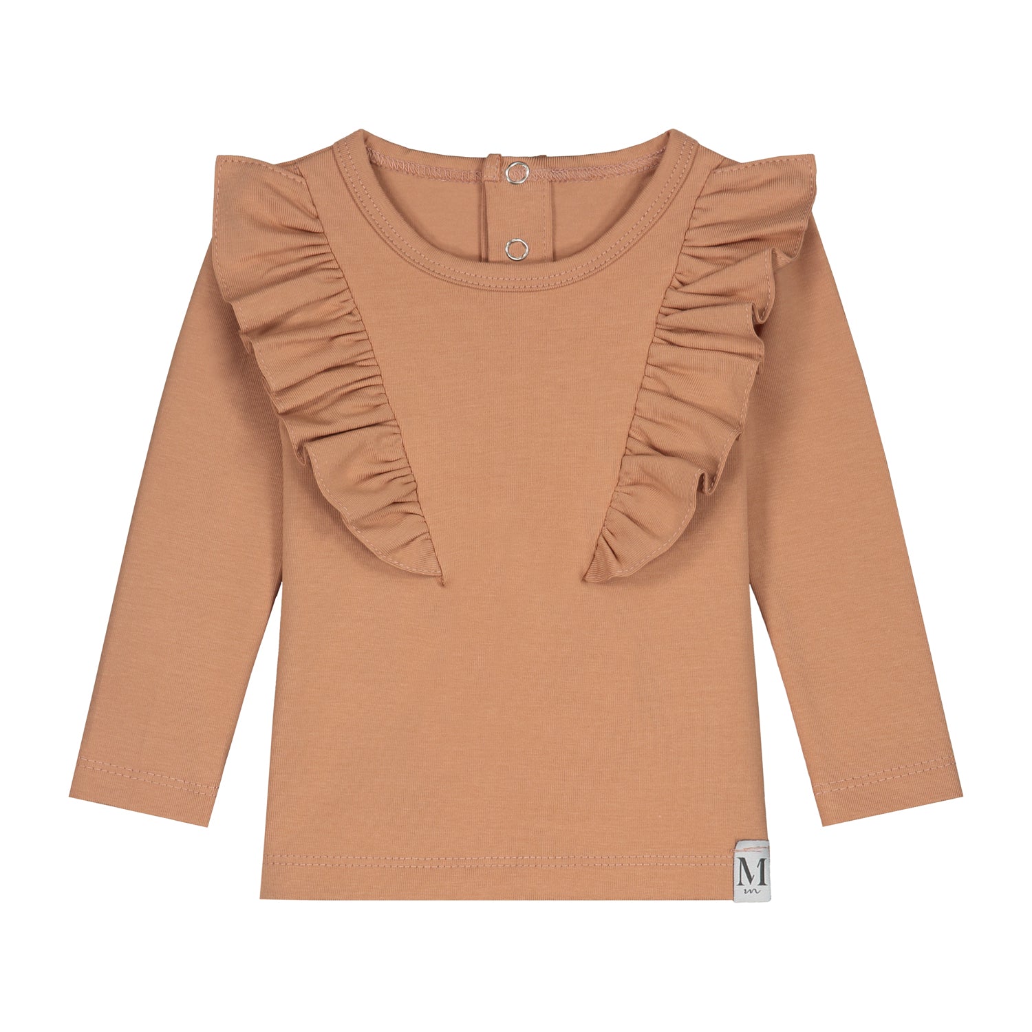 Ruffle longsleeve_Peach_Momsandminis