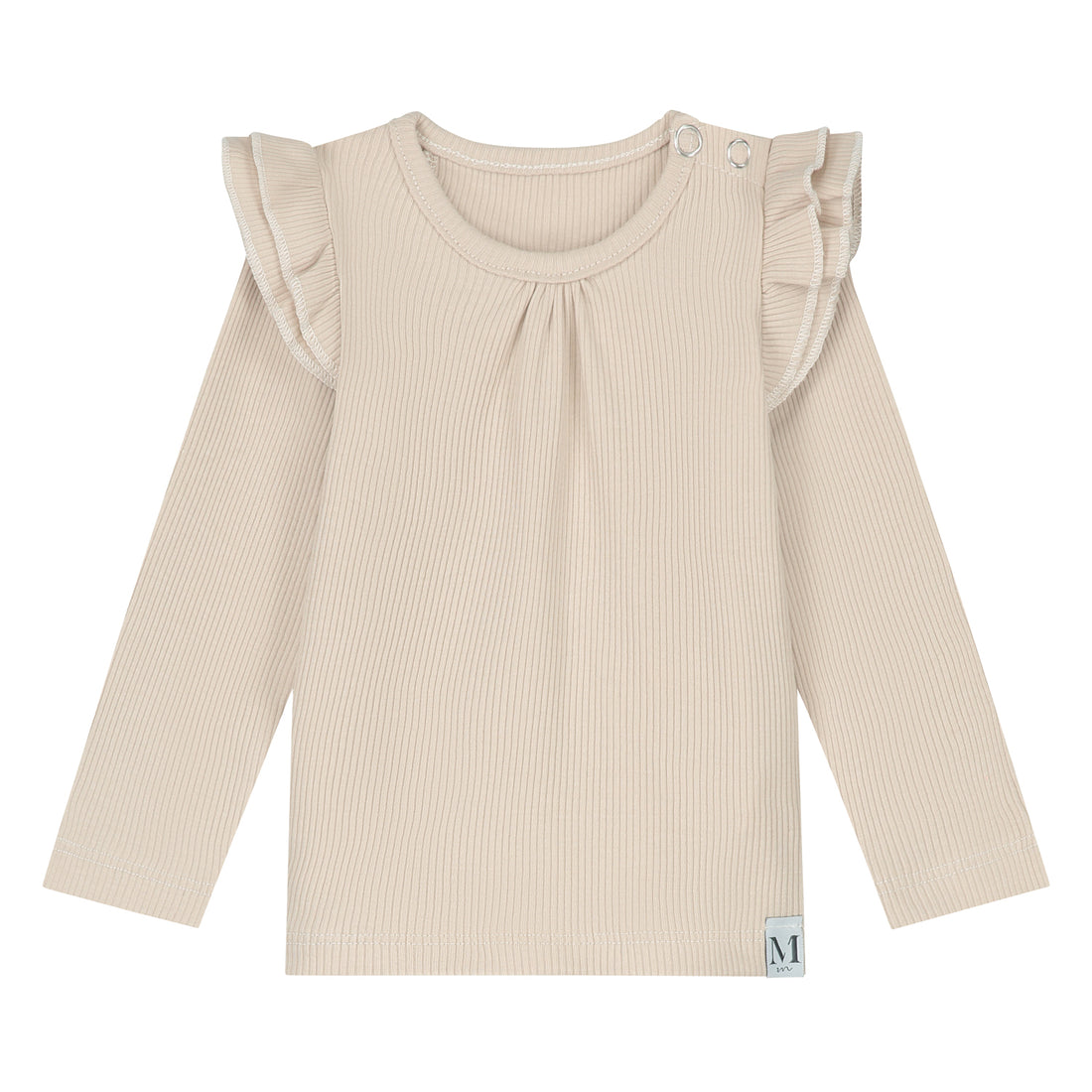 Ruffle Shirt_Rib Beige_Momsandminis