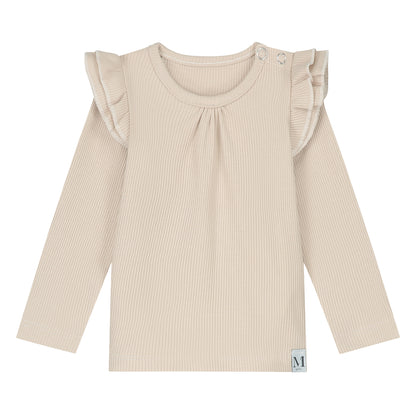 Ruffle Shirt_Rib Beige_Momsandminis