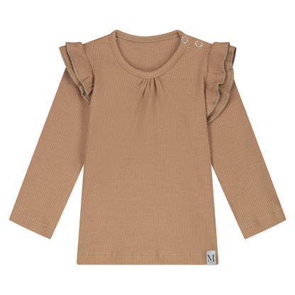 Ruffle Shirtje_Cacao_Momsandminis