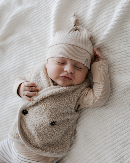 Newborn Mutsje | Beige Rib